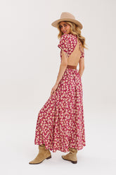 Mariposa maxi-jurk met open rug
